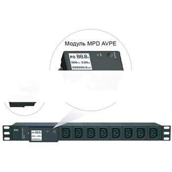 Блок розеток управляемый MPD-PDU 19  8 розеток IEC320 C13 16А кабель 3*15 2 3 м 250V/16А