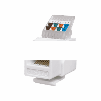 Keystone Jack 8P8C (RJ-45), UTP, Cat.5e. заделка без инструмента, белый