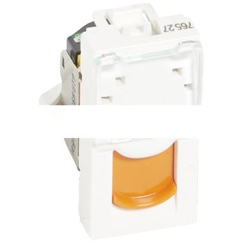 Mosaic Розетка RJ45 UTP 6a 1 модуль оранжевые шторки