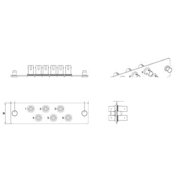 Панель для FO-19B* с 6 ST адаптерами 6 волокон одномод 120*32 мм