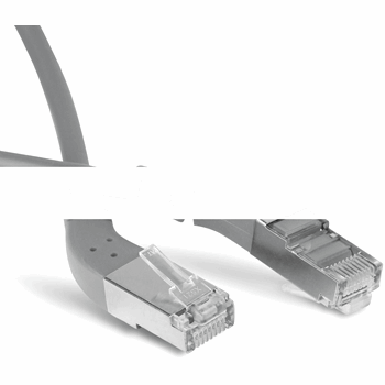 Патч-корд F/UTP угловой экранированный левый 45 - левый 45 категория 6a LSZH серый (1м)