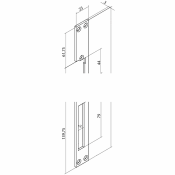 Планка длинная универсальная F 63 Inox (43 Silver)