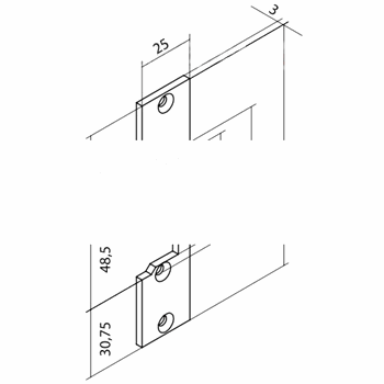 Планка короткая универсальная F 02 Grey