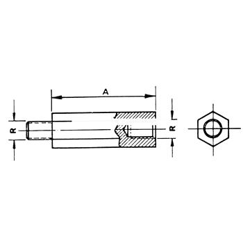 Проставки шестигранные  M6 H 20  (100шт)