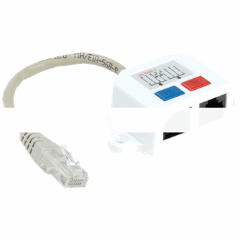 Разветвитель ITK категория 5Е 1RJ45-2xRJ45 белый