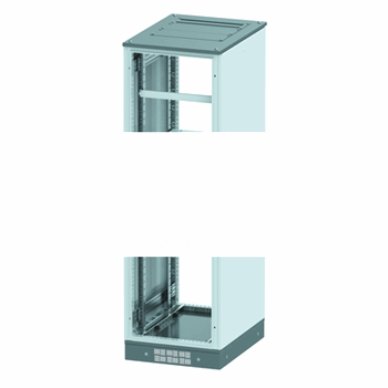 Шкаф напольный 42U 800х800мм без дверей в комплекте перфорированый цоколь с щеточным вводом/крыша не укомплектована