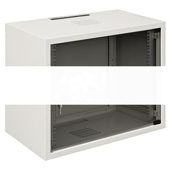 Шкаф настенный 19 дюймовый SJ2 10U 515x600х400 со стеклянной дверью серый (15711)