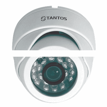 Видеокамера купольная TSi-Dle11F (3.6) с ИК подсветкой 1МП 1280х960 1280х720 1/3 Aptina CMOS сенсор c прогрессивным сканиро