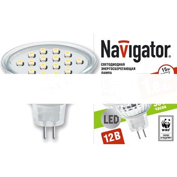 Лампа LED 1.8вт 12в,GU5.3,тепло-бел.Navigator (94250 NLL-MR16)