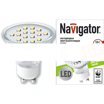 Лампа LED 1.8вт 230в,GU10,тепло-бел.Navigator (94253 NLL-PAR16)