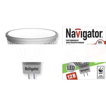 Лампа светодиодная LED 3вт 12в GU5.3 тепло-белая (94254 NLL-MR16)