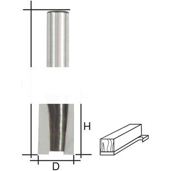 Фреза кромочная прямая с верхним подшипником, DxHxL = 19 х 25 х 66 мм