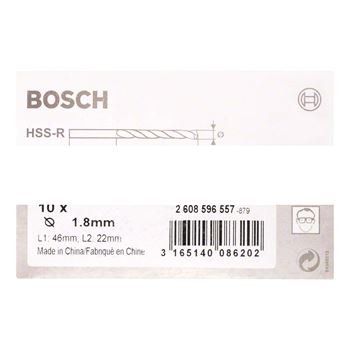 Сверло HSS-R по металлу 1.8x22 (10шт)