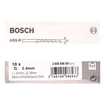Сверло HSS-R по металлу 2.4x30 (10шт)