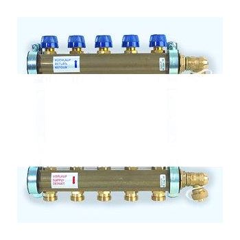 Коллекторная группа HKV/T для теплого пола ЛАТУНЬ с расходомером с концевой группой 1 5 вых.