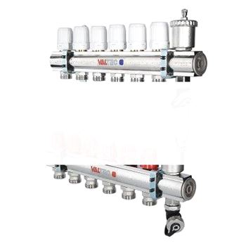 Коллекторная группа со встроенными расходомерами в сборе 1 х 6 выходов евроконус 3/4 из нержавеющей стали (VTc.589.EMNX.0606)