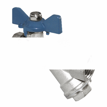 Кран шаровой с косым фильтром ВВ 1/2 Vs бабочка (1161)