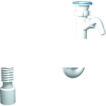 Сифон для мойки АНИ 1 1/2 x 40 прямоточный c отводом для стиральной машины с гибкой трубой 40х50 (D1010)