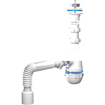 Сифон для мойки АНИ Грот 1 1/2 x 40 с гибкой трубой 40х50 (A0110)
