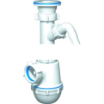 Сифон для мойки АНИ Грот 1 1/2 x 40 с отводом для стиральной машины (A1000)