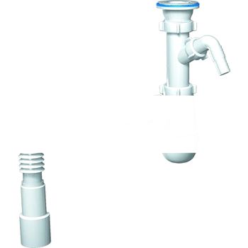 Сифон для мойки АНИ Грот 1 1/2 x 40 с отводом для стиральной машины с гибкой трубой 40х40/50 (A1015)