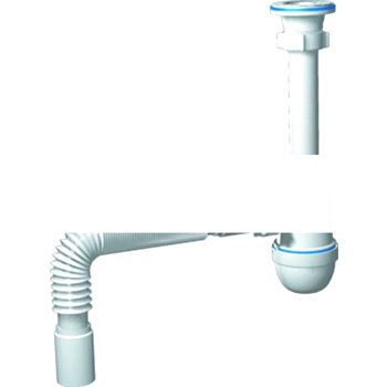 Сифон для умывальника АНИ 1 1/4 x 40 с гибкой трубой 40х50 (C1010)