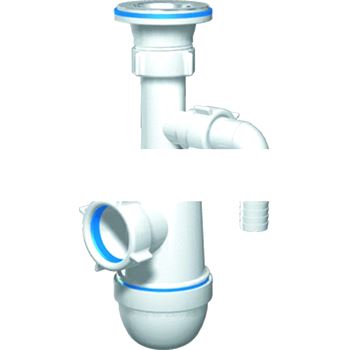 Сифон для умывальника АНИ 1 1/4 x 40 с отводом для стиральной машины (C1300)