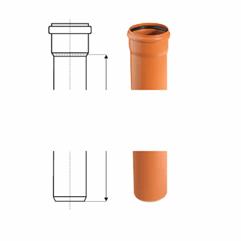 Труба канализационная 110х500 мм для наружной канализации (220009)