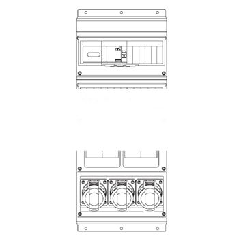 Бокс MPR16/3MS с розетками в сборе IP44 пластик (MPR16/3MS)