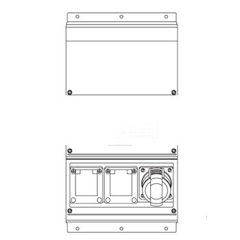 Бокс MPR16MS с розетками в сборе IP44 пластик (MPR16MS)