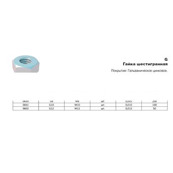 Гайка шестигранная М6 DIN 934 (LO0689)