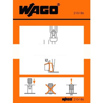 Инструкция WAGO самокл. для клемм с фронт.подключ (уп.100шт)
