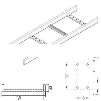 Кабельный лоток лестничного типа DAVID (PEKS 60*600)