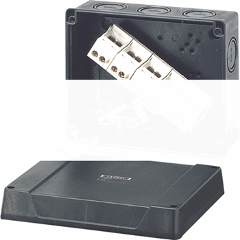 Коробка клеммная 5 положений до 25/35мм2 160х200х98 IP66 черная стойкая к УФ (KF 5255)