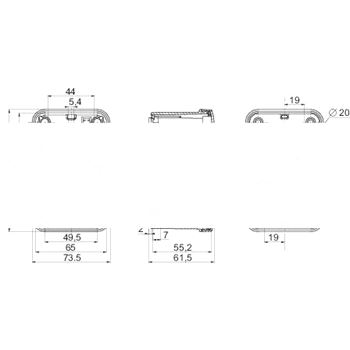 Коробка пластиковая 116x74x62 с ABS