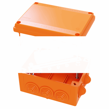 Коробка пластиковая FS с кабельными вводами и     клеммниками IP56 100х100х50мм 6р 450V 6A 4мм кв.