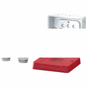 Коробка распределительная пустая 98х98х61 IP55/IP65 красная крышка (D 9240)