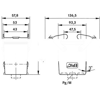 Корпус промышленного соединителя EPIC H-B 16 TBFH 29 ZW