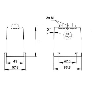 Корпус промышленного соединителя EPIC H-B 16 TGH 2XM32/SO