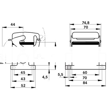 Корпус промышленного соединителя H-B 6 SDRL M20 ZW. SOCKELGEHAEUSE