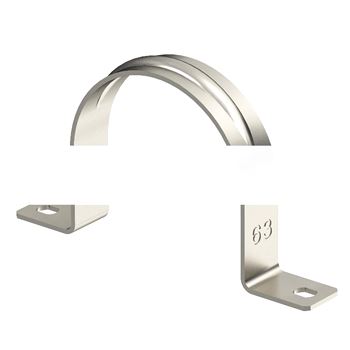 Крепежная скоба металл. двухлапковая 63mm