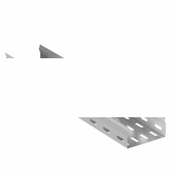 ЛЛПоц600х50 L=2м S=1мм лоток листовой облегчен. перф. оцинк.
