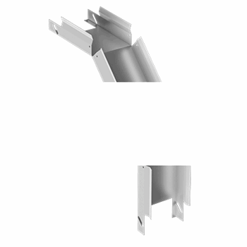 ЛУНГу250х100-90 S=1мм лоток угловой вертик. поворот вниз усилен. глухой полимер.