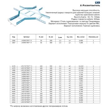 Разветвитель Х-образный LXD 70х600мм (LXD70*600)