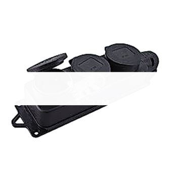 Розетка трехместная с защитными крышками каучуковая 230В 2P+PE 16A IP44 PROximaРозетка трехместная с защитными крышками каучуковая 230В 2P+PE 16A IP44 PROxima