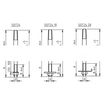 SOT24.10 штырь изоляторный M24 с шайбами 90x90