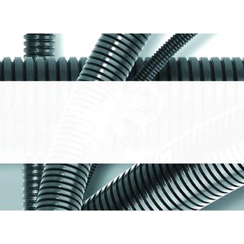 Труба гофрированная PA6V0 16 мм без протяжки темно-серая (100м)