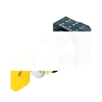 22MM PLASTIC ROUND ACTUATOR: OMR KEY-OPER.SWITCH  C 2 KEYS 2 SWITCH POSITIONS O-I LATCHING LOCK NO 73033, REMOVAL POS. O+I Z