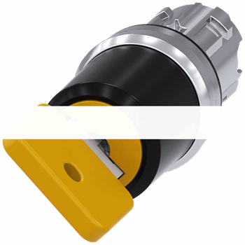 Актуатор поворотного переключателя с ключом O.M.R. 22мм металл замок 73033 черный/желтый 2 ключа 2 положения: O-I