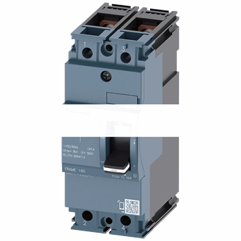 CIRCUIT BREAKER 3VA1 IEC FRAME 160 BREAKING CAPACITY CLASS S ICU=36KA @ 415 V 2-POLE, LINE PROTECTION TM210, FTFM, IN=125A O